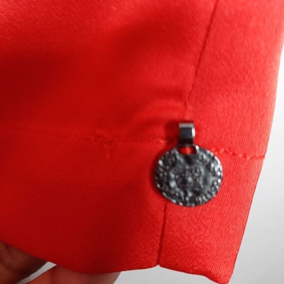 Scotch & Soda Red V-neck Pleated Shoulder Blouse - Picture 4 of 6